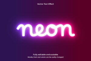 neon text effect vector fully editable