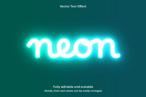 green neon vector text effect