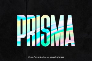 Holographic Text effect vector prismatic text