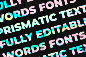 Prismatic Text Effect holografic vector